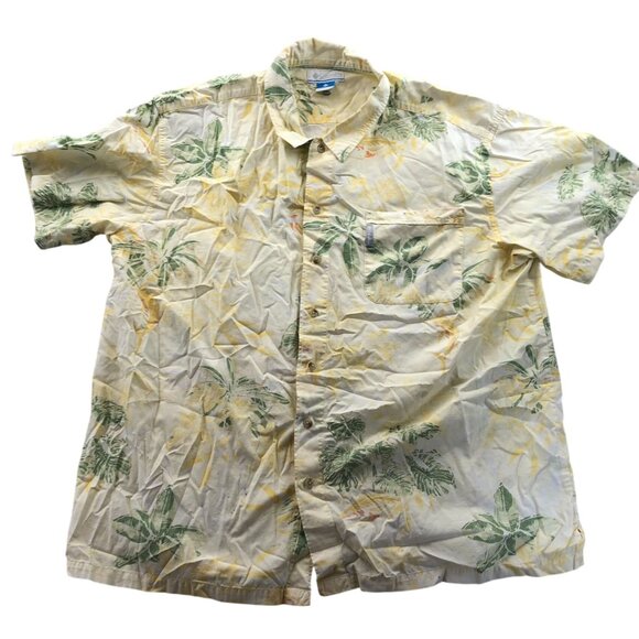 Columbia Other - Columbia Mens Hawaiian Shirt XXL Short Sleeve Yellow Tropical Button Up Casual